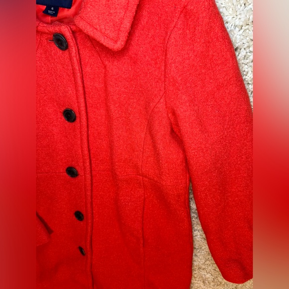 Lands End Red/Orange Pea Coat - Picture 9 of 12